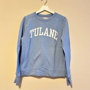 Tulane Sweatshirt Light Blue Crewneck Graphic University Collegiate White Medium
